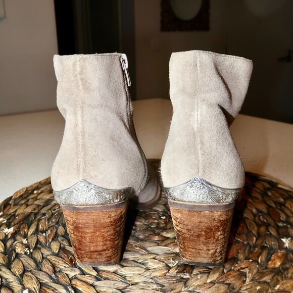 Jeffrey Campbell Suede Cahuenga Taupe Western Booties Taupe 8.5 - Picture 3 of 6